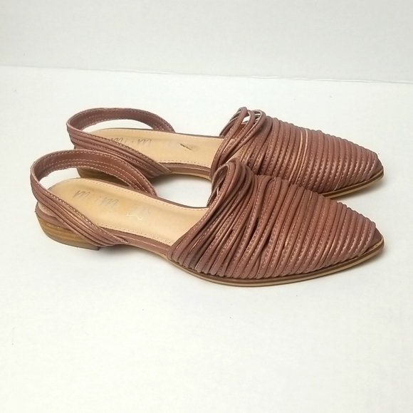 Mi.iM Muave Pink Pointed Toe Slingback Flats - Picture 1 of 8